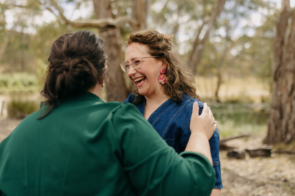 Megan Jordan, celebrant, at micro wedding in Melbourne.