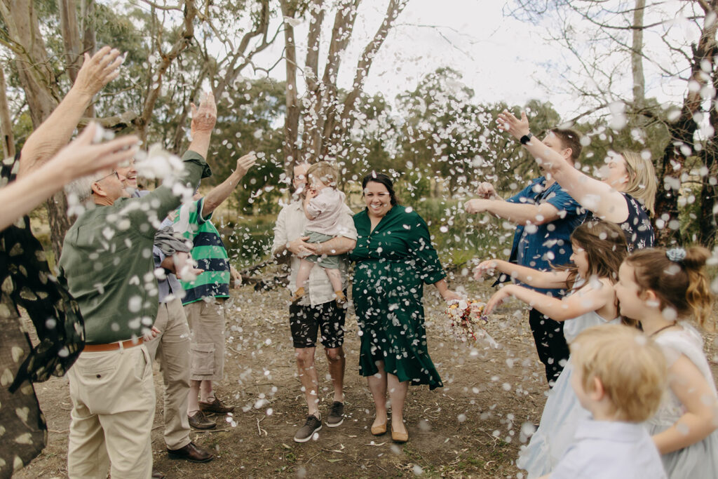 Confetti throw at our wedding. Photo by Kyra Boyer