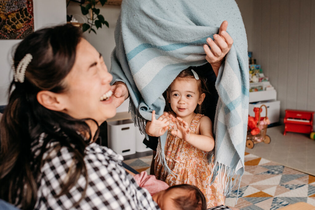 Family moment captured at home, Macedon Ranges family photographer