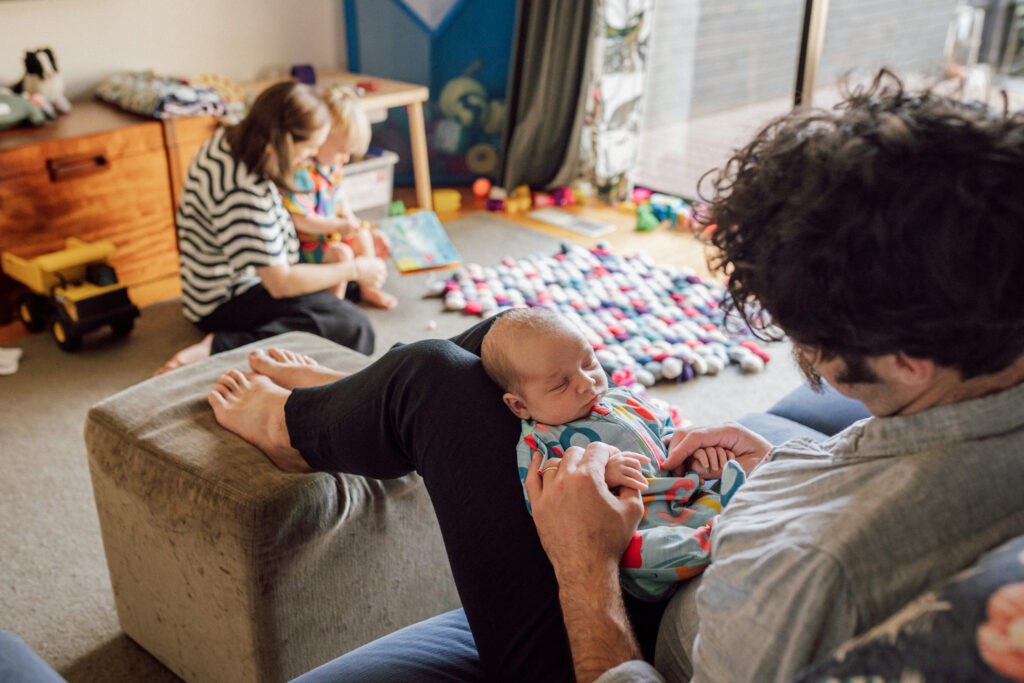Family photographed in natural light inside their Macedon Ranges home