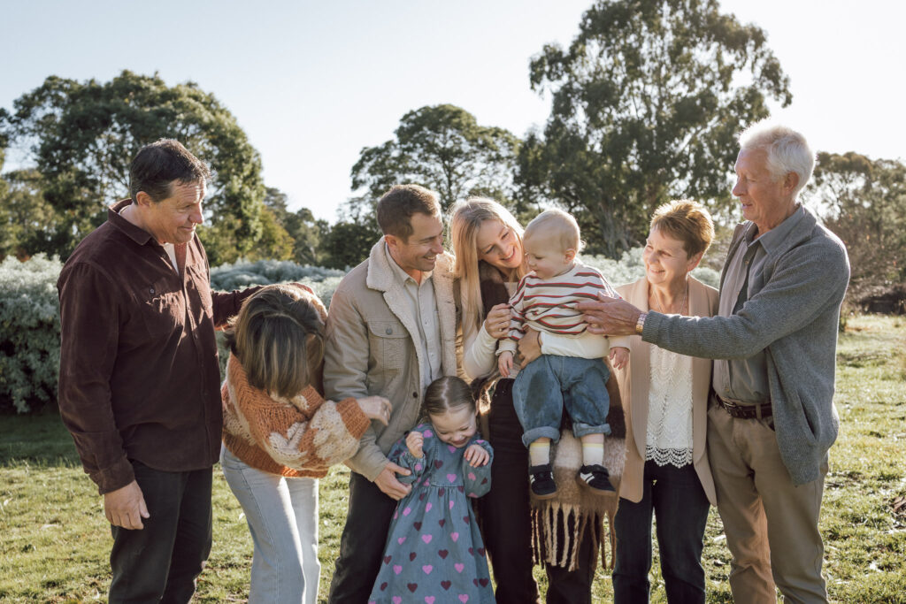 Extended family photo in the Macedon Ranges.